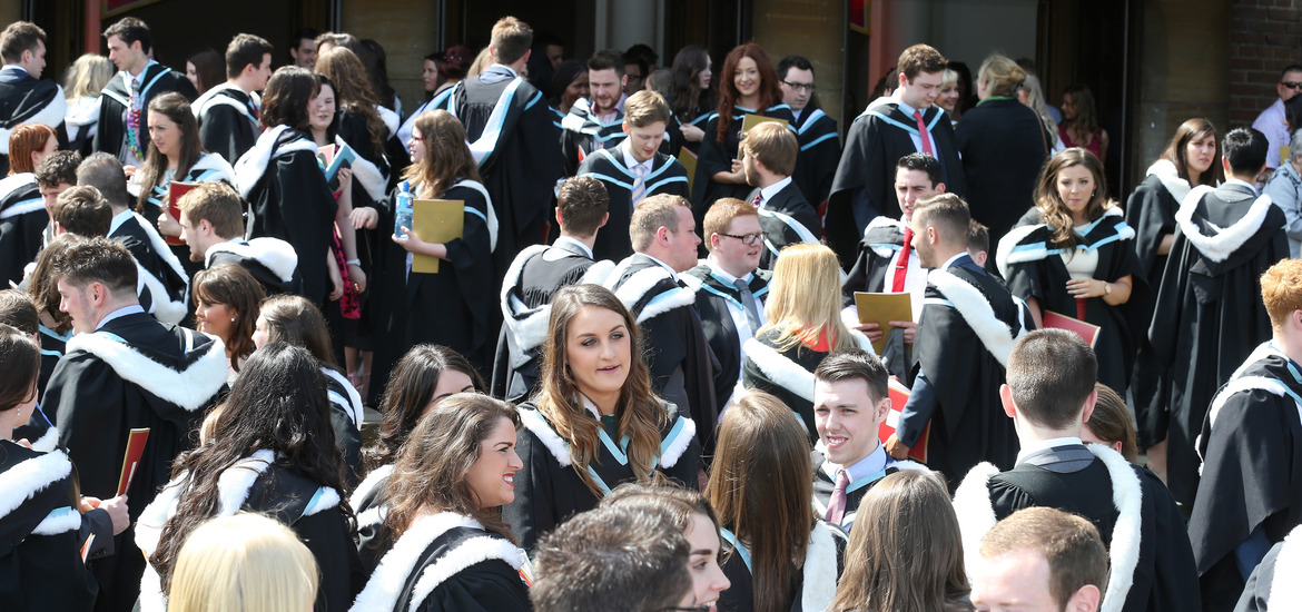 Sun out at QUB yesterday for the Graduation Picture Hugh Russell